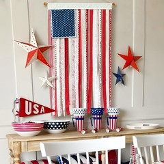 Versatile Rag American Flag Banner – 4 x 2.3 Ft for Indoor and Outdoor Decor