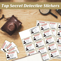210 PCS Secret Agent Name Tags Disposable Top Secret Party Stickers Secret Agent