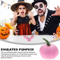 12Pcs Compact Lightweight Foams Pumpkins Pink Halloween Centerpiece Decor
