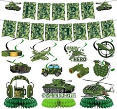 Camo Birthday Party Decorations – 13PCS Army Party Decorations Set Military Them