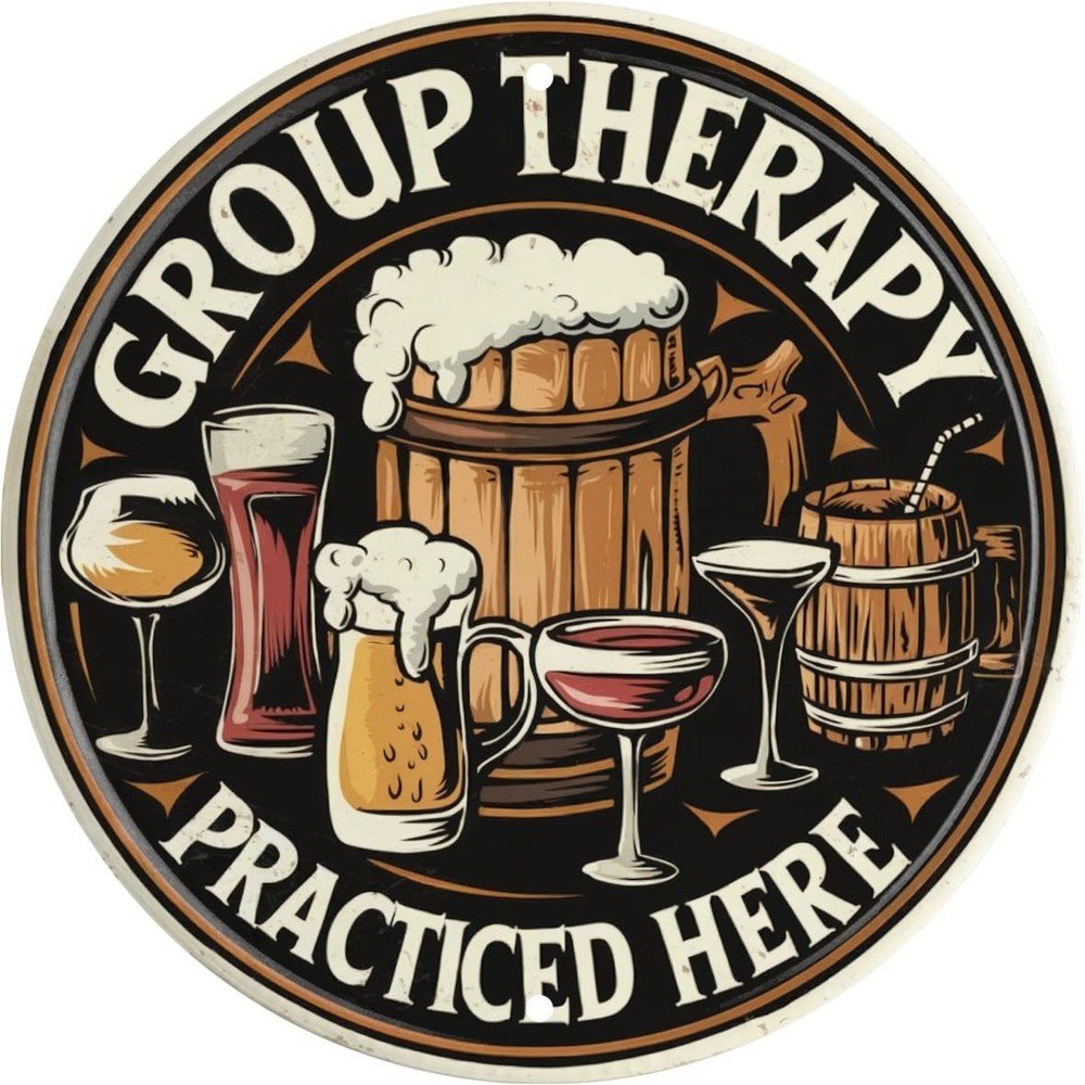 Vintage Beer Bar Art Poster Group Therapy Practiced Here Metal Sign for Home …