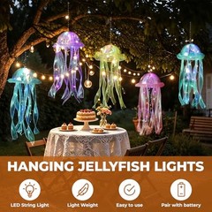 Jellyfish Decor, 10 Pcs Jellyfish Lanterns – Yellow, Pink, Purple, Blue, Green