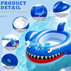 2 Pack Shark Pool Floats Kids Water Guns Summer Outdoor Beach Game Rideon 311