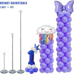Balloon Column Stand Kit, Set of 2, 7 Feet Height Adjustable Balloon Tower