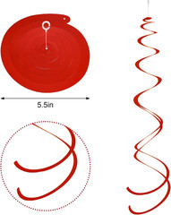 Ceiling Swirl Foil Decorations Hanging Plastic Streamer Themed Swirl Party for 4