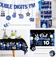 Peace Out 10th Birthday Party Supplies Tableware and Decorations Set – Blues