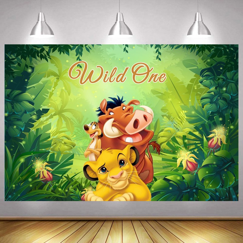 Wild One Lion King Backdrop Baby Shower Birthday Party Photo Background Banner