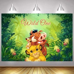 Wild One Lion King Backdrop Baby Shower Birthday Party Photo Background Banner