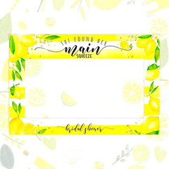 Lemon Bridal Shower Party Photo Booth Props Lemon Citrus Lemonade Theme Bride to