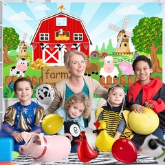 Farm Animals Theme Party Decorations Farm Barn Backdrop Banner Farmhouse Animals