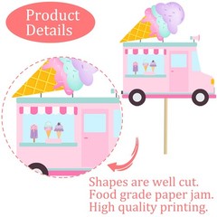 26Pcs Ice Cream Centerpiece Sticks, Table Decorations, Summer, Birthday, Shower