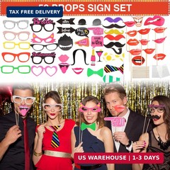 Bulk Opulent Photo Booth Props Set for Adult, Novelty Funny Hats and Glasses, Co