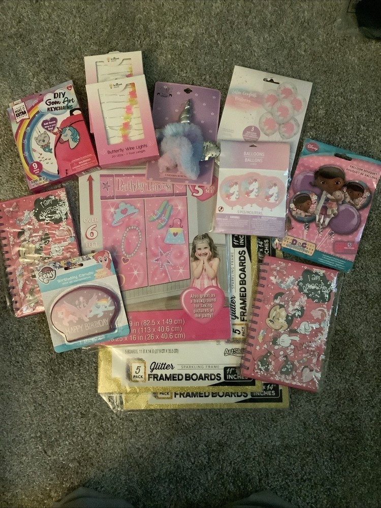 Pink Birthday Party Lot Princess, Unicorn, Minnie, little pony, Doc McStuffins