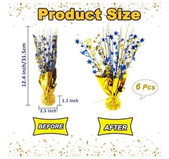 6 Pack Metallic Foil Spray Centerpiece Star Table Decoration Burst Centerpieces