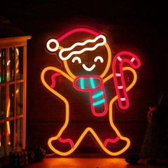Christmas LED Sign Neon Light Bedside Night Lamp Room Home Wall Decor Lights USB