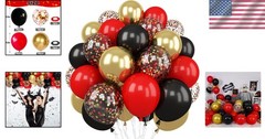 Luxurious Red, Black & Gold Balloon Set – Perfect for Memorable Event Decor!