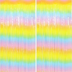 2 Packs Foil Fringe Curtain Backdrop | Party Decoration | Birthday Photo Booth