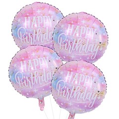 18 Inch Happy Foil Balloons, 4Pcs Pastel Pink Purple Blue Cloud Helium Mylar …