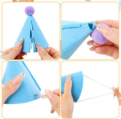 10 Pcs Mini Birthday Party Hats Multicolor Mini, Colorful Non-Woven Fabric
