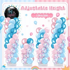 2 Sets Gender Reveal Balloon Column Stand Kit Jumbo Black Baby Boy or Girl Ba…