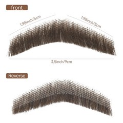 Straight Bushy Fake Mustache, Thick Human Hair Fake Beard, Handmade Soft Lace…
