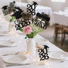 Graduation Decorations 2026, 24 PCS Class of 2026 Double-Sided Centerpieces with