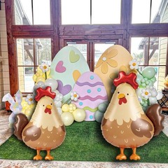 5 Pcs Chick Balloons Set – Farm Chicken Shaped Balloons for Spring Farm Anima…