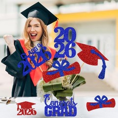 24 PCS Red Blue Class Of 2026 Graduation Centerpiece Sticks Table Decoration