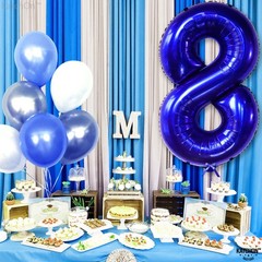 KatchOn, Navy Blue Number 8 Balloon – 40 Inch | Number 8 Balloons for Birthda…