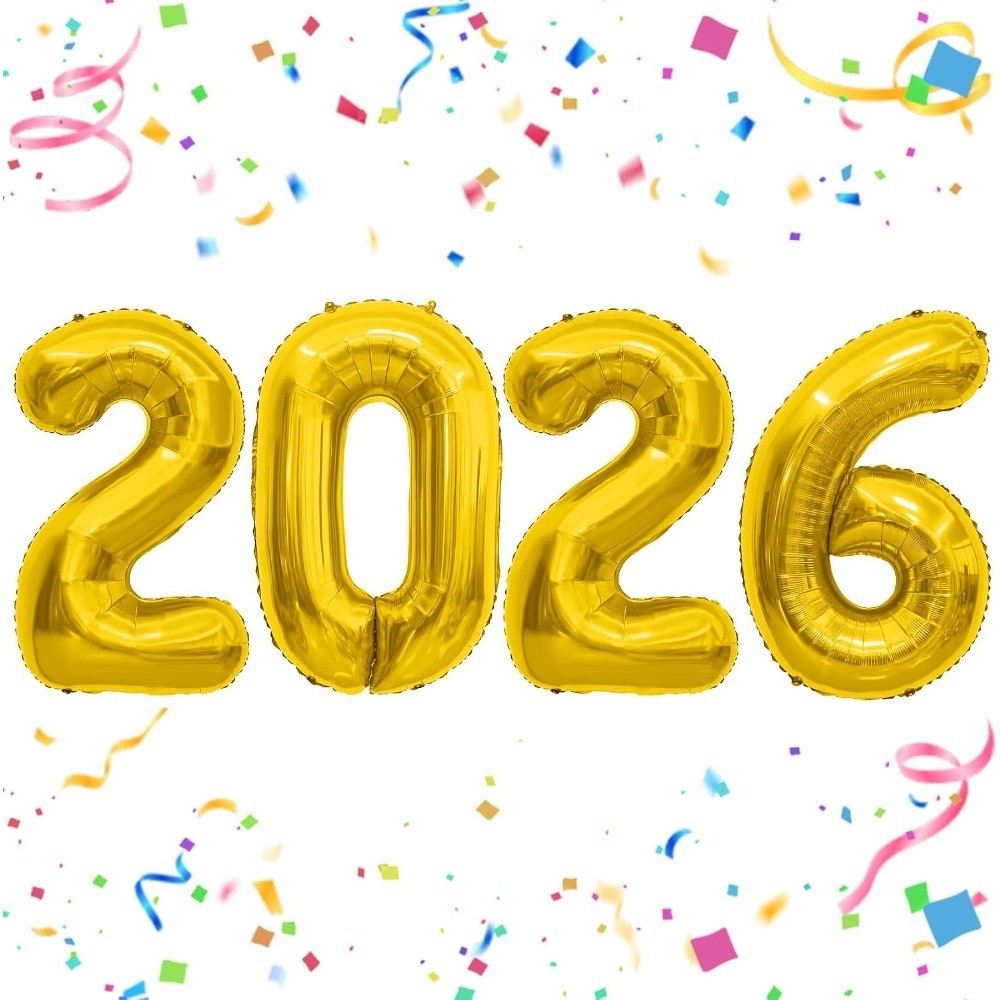 2026 Gold Foil Numbers Balloons(40 Inch) Graduation Decorations Senior Class of