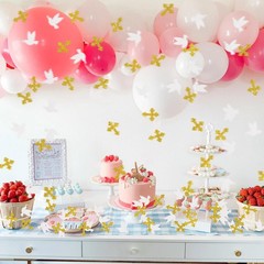 120 PCS Glitter God Bless Confetti Cross Paper Table Scatter Baptism Party