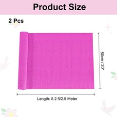 2pcs Crepe Paper Rolls DIY Decoration 8ft Long 20 Inch Wide, Hot Pink