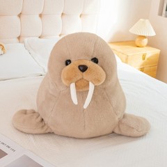 Realistic Walrus Plush Pillow Soft Stuffed Sea Animal Cushion Multiple Sizes