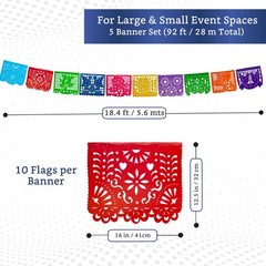 Mexican Party Banners Papel Picado Mexicano Para Fiesta – Plastic Papel Picado