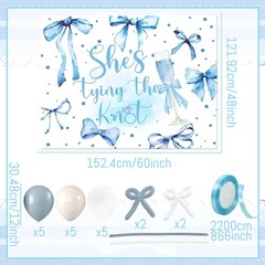 She’s Tying The Knot Backdrop Blue Tie The Knot Bridal Shower Decorations Blu…