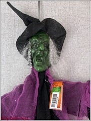 Animated Witch Hanging Halloween Decoration Light Up Sound Movement Moving Arms