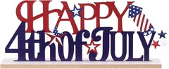 Independence Day Table Decorations – Metal and Wood Sign for Home Festivities