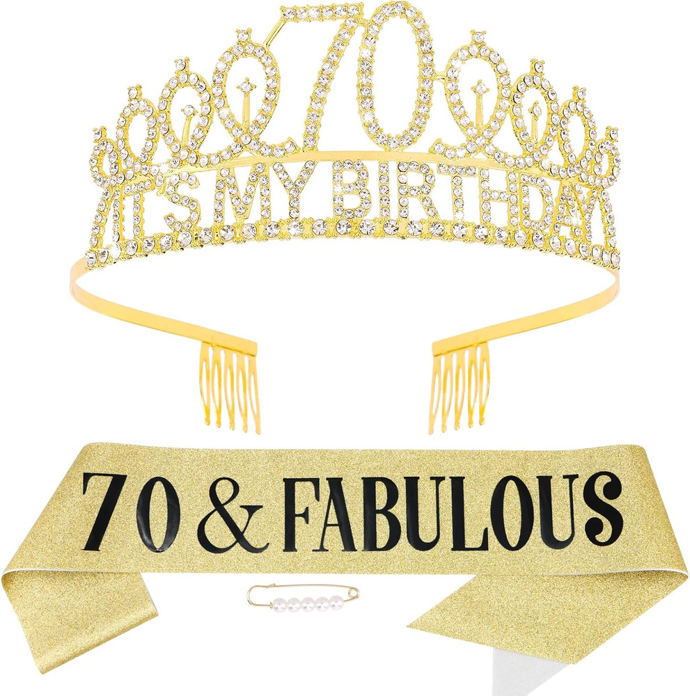 70th Gold Birthday Decorations for Women, 70 Birthday Women Decorations Set- It’