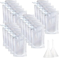 Clear Plastic Spouted Alcohol Juice Drink Festivals Bag Pouch 500ML Reusable