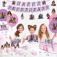 Birthday Party Decorations, Purple Pink Party Supplies Set with Happy Birthda…