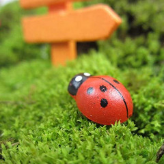 100-Pack Wooden Ladybug Stickers, Self-Adhesive Realistic 3D Decor for DIY Craft