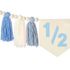 1/2 Birthday Boy Half Birthday Decorations High Chair Banner, 6 Month Tassel …