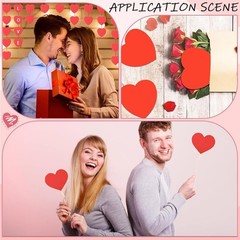 50 PCS Red Heart Paper Cut Outs 4 Inch Valentines Day Cutouts Double Tape