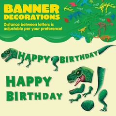 Dino Birthday Party Set 145pc 24 Guests Cups Napkins T-Rex Banner Plates Cutlery