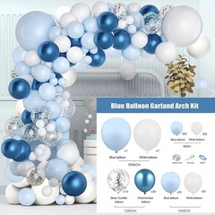 Blue Balloon Kit Blue White Chrome Confetti Luxury Party Decor