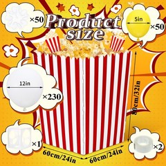 335 Pcs 2 Set Giant Popcorn Boxes Prop 3D Boxes with Balloon Cube Balloon Siz…