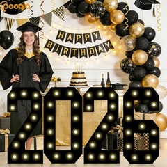 Marquee Numbers Black Party Decor | Large Lighted Number