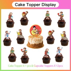 Curious George Party Supplies Birthday Decor Balloons Cake Toppers Banner 5X3ft
