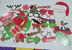 Christmas Decorations. Foil, selfie props, wall décor, reindeer banner