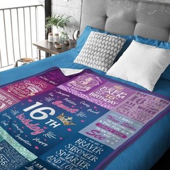 Cozy 16th Birthday Blanket – Ideal Fleece Gift for Girls, Lightweight & Compact
